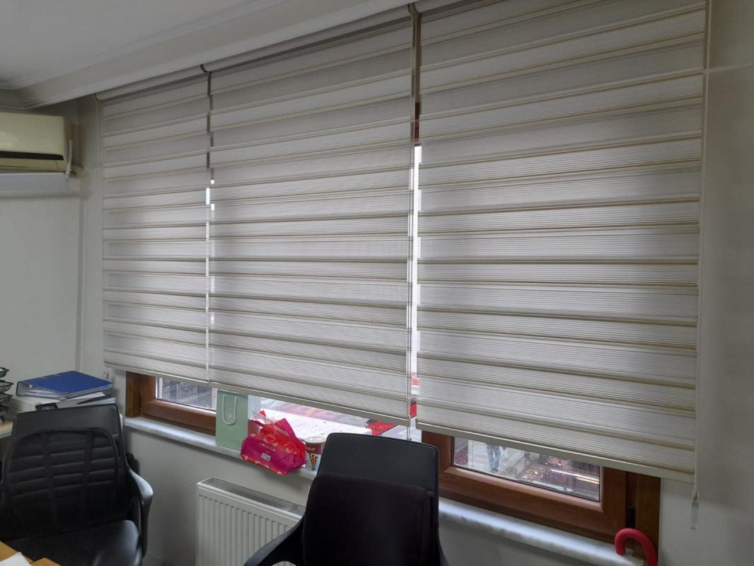 Simli Plise Zebra Perde